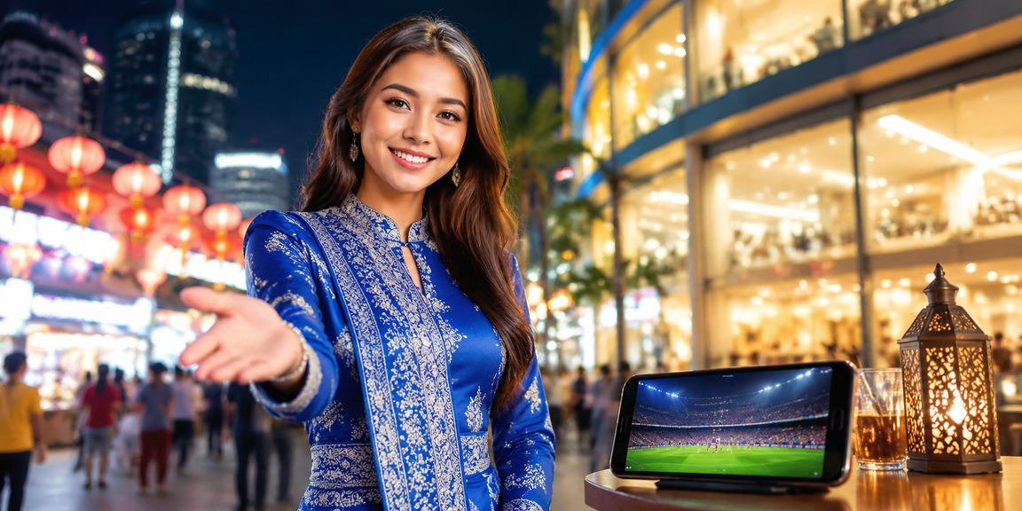 Pengguna Malaysia menikmati kasino mudah alih f18 dengan pakaian tradisional di Kuala Lumpur