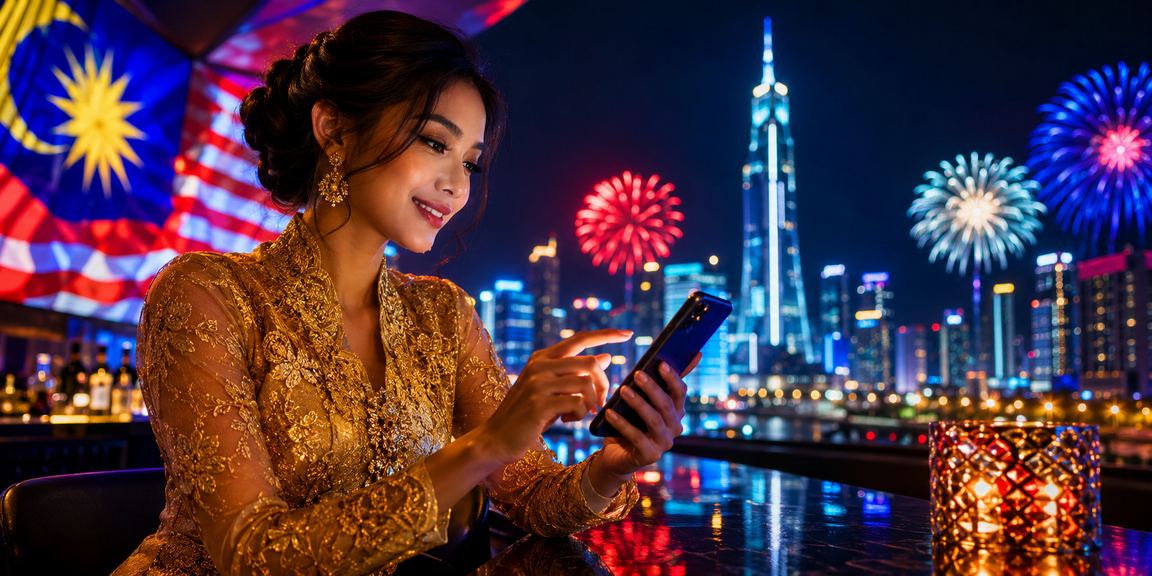 Pengguna mengakses platform pertaruhan f18 melalui telefon mudah alih di Kuala Lumpur